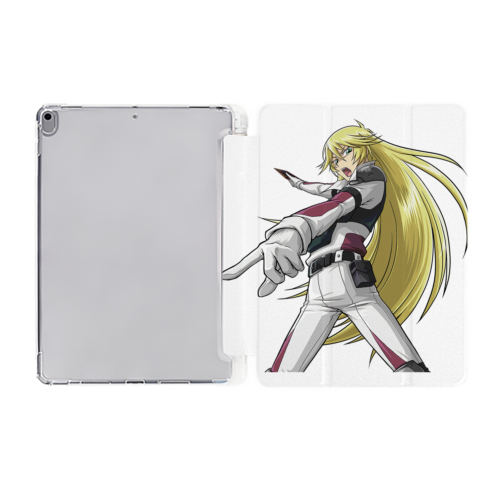 （画像用） 遊☆戯☆王 Yu-Gi-Oh! IPad ケース ペン収納付き 三つ折りスタンド PUレザー×シリコン 対応機種9.5/10.5/10.9インチ